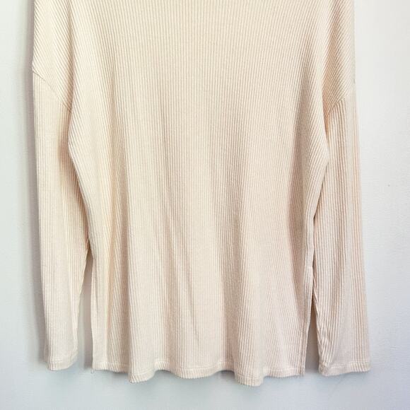 Sanctuary Ribbed Turtleneck Long Sleeve Top Cream Size S - Picture 3 of 7